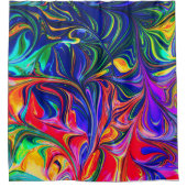 Rainbow Swirl Trippy Glow Stick Duschvorhang (Vorderseite)