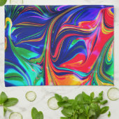 Rainbow Swirl Trippy Glow Stick Geschirrtuch (Gefaltet)