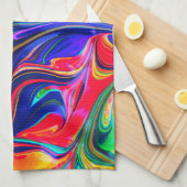 Rainbow Swirl Trippy Glow Stick Geschirrtuch (Viertel Falte)