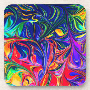 Rainbow Swirl Trippy Glow Stick Getränkeuntersetzer