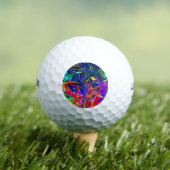 Rainbow Swirl Trippy Glow Stick Golfball (Insitu T-Shirt)
