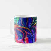 Rainbow Swirl Trippy Glow Stick Kaffeetasse (Vorderseite Links)
