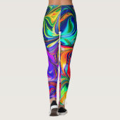 Rainbow Swirl Trippy Glow Stick Leggings (Rückseite)