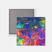 Rainbow Swirl Trippy Glow Stick Magnet (Vorderseite/Rückseite)