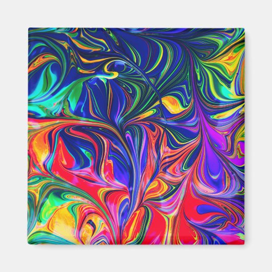 Rainbow Swirl Trippy Glow Stick Magnet (Vorne)