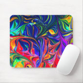 Rainbow Swirl Trippy Glow Stick Mousepad (Mit Mouse)