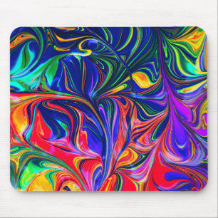 Rainbow Swirl Trippy Glow Stick Mousepad