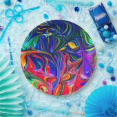 Rainbow Swirl Trippy Glow Stick Pappteller (Party)