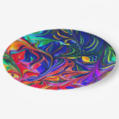 Rainbow Swirl Trippy Glow Stick Pappteller (Schrägansicht)