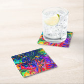 Rainbow Swirl Trippy Glow Stick Rechteckiger Pappuntersetzer (Vor Ort)