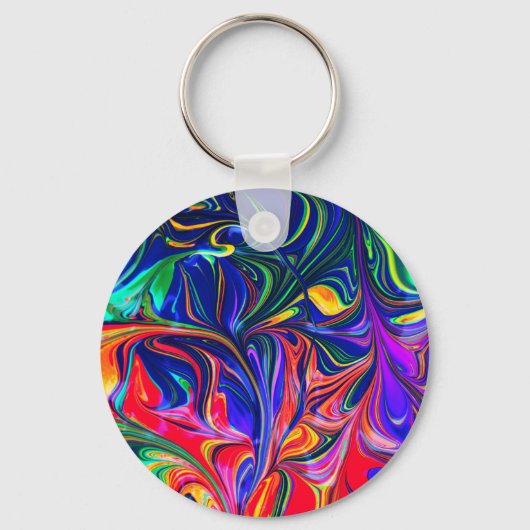 Rainbow Swirl Trippy Glow Stick Schlüsselanhänger (Vorderseite)
