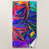 Rainbow Swirl Trippy Glow Stick Strandtuch (Vorderseite)