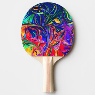 Rainbow Swirl Trippy Glow Stick Tischtennis Schläger