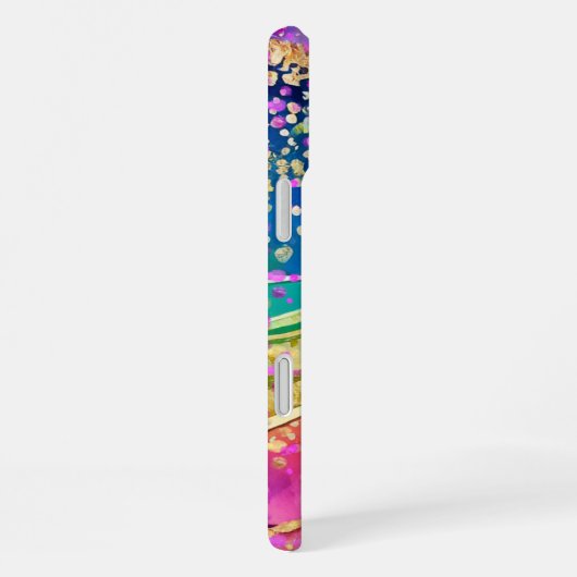 Rainbow Swirl und Confetti iPhone Hülle (Rechte Seite)