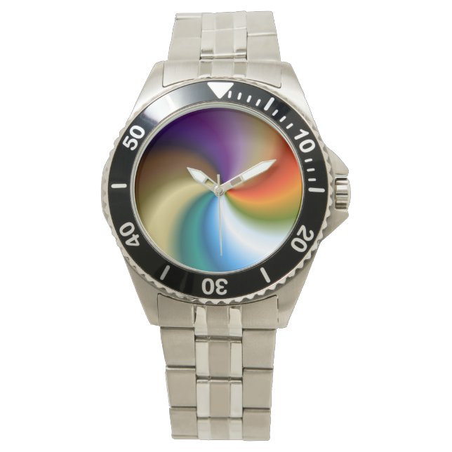 Rainbow Swirl Watch Armbanduhr (Vorderseite)