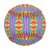 Rainbow Swirl Watercolor Wash Rainbow Baseball (Rückseite)