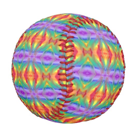 Rainbow Swirl Watercolor Wash Rainbow Baseball (Schrägansicht)