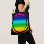Rainbow Swirling Circle on Black Tasche (Von Nahem)