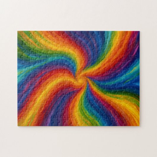 Rainbow Swirls Texture Painting Puzzle (Horizontal)