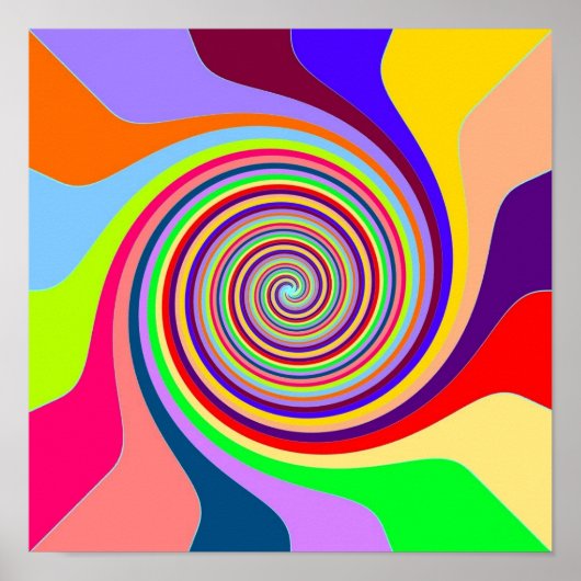 Rainbow Swirr Groovy Psychedelic Pop Art Poster (Vorne)