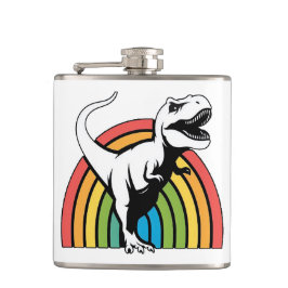 Rainbow T Rex Flachmann