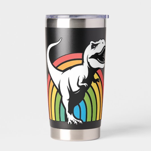 Rainbow T Rex Thermobecher (Links)