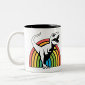 Rainbow T Rex Zweifarbige Tasse (Links)