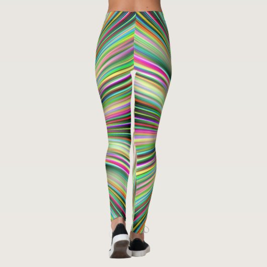 Rainbow Taffy Candy Explosion Vier Leggings (Rückseite)