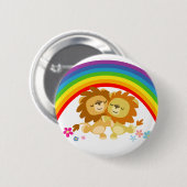 Rainbow Tango-Niedliche Cartoon Löwen Button Abzei (Vorne & Hinten)