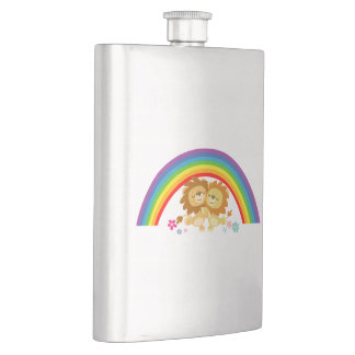 Rainbow Tango-Niedlicher Cartoon Lions Classic Fla Flachmann
