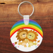 Rainbow Tango-Niedlicher Cartoon Löwen Schlüsselan Schlüsselanhänger (Vorderseite)