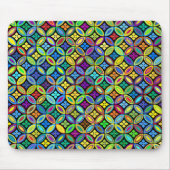 Rainbow-Tapete mit Blume und Kreisen Mousepad (Vorne)