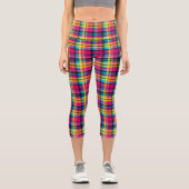 Rainbow Tartan Capri Leggings (Vorderseite)