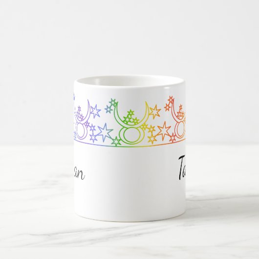 Rainbow Taurus Star Sign Personalisierte Mug Kaffeetasse (Mittel)