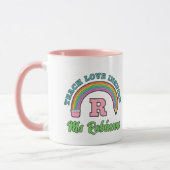 Rainbow Teach-Liebe Inspiriert Monogramm Tasse (Links)