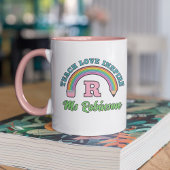 Rainbow Teach-Liebe Inspiriert Monogramm Tasse