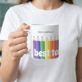 Rainbow Teacher Bewertung Beste Lehrerin Tasse