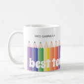 Rainbow Teacher Bewertung Beste Lehrerin Tasse (Links)