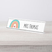 Rainbow Teacher Desk Namplate - Individuelle Name- Schreibtischnamensplakette (Vorderseite )