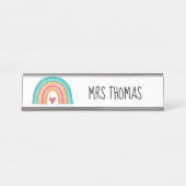 Rainbow Teacher Desk Namplate - Individuelle Name- Schreibtischnamensplakette (Vorderseite )