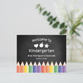 Rainbow Teacher Kindergarten-Willkommensvorlage Postkarte (Stehend Vorderseite)