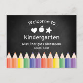 Rainbow Teacher Kindergarten-Willkommensvorlage Postkarte (Vorderseite)
