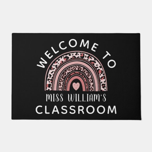 Rainbow Teacher-Klasse Willkommen Fußmatte (Vorderseite)