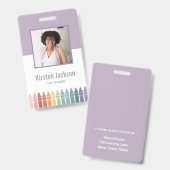 Rainbow Teacher Name Foto ID Abzeichen Ausweis (Vorder- & Rückseite)