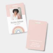 Rainbow Teacher Name Foto ID Abzeichen Ausweis (Vorder- & Rückseite)