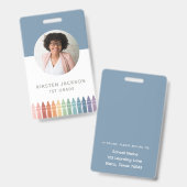 Rainbow Teacher Name Foto ID Abzeichen Ausweis (Vorder- & Rückseite)
