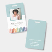 Rainbow Teacher Name Foto ID Abzeichen Ausweis (Vorder- & Rückseite)