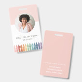 Rainbow Teacher Name Foto ID Ausweis (Vorder- & Rückseite)