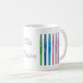 Rainbow Teacher Pens Inspiration Tasse mit Namen (VorderseiteRechts)