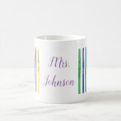 Rainbow Teacher Pens Inspiration Tasse mit Namen (Mittel)
